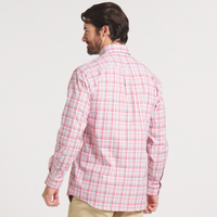 Van Buren Performance Grid Dress Shirt • Crimson & Light Gray