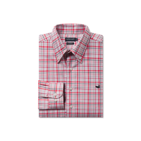 Van Buren Performance Grid Dress Shirt • Crimson & Light Gray