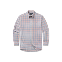 Van Buren Performance Grid Dress Shirt • Navy & Burnt Taupe