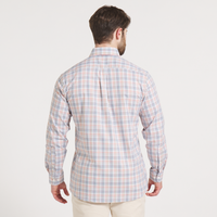 Van Buren Performance Grid Dress Shirt • Navy & Burnt Taupe