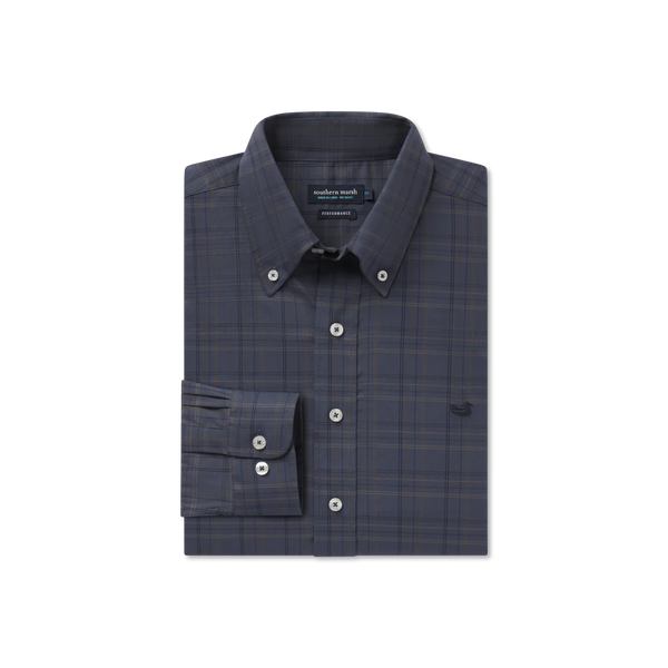 Chatham Lines Performance Dress Shirt • Navy & Stone