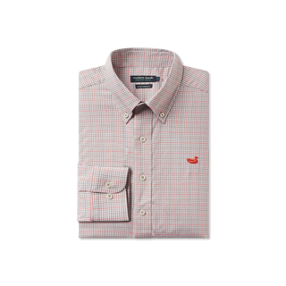 Dyer Performance Gingham Dress Shirt • Burnt Taupe & Dark Olive