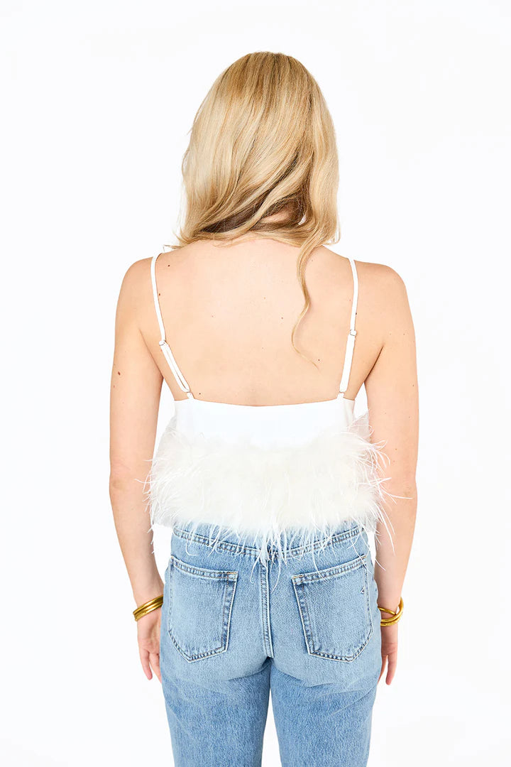 Reno Feather Tank Top • White