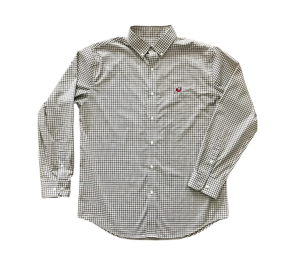 Standing Dawg Performance Button Down • Charcoal & White