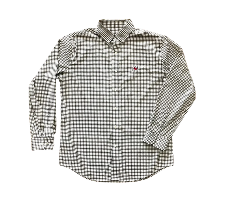 Standing Dawg Performance Button Down • Charcoal & White
