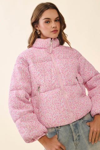 Beyond The Fields Puffer Jacket • Pink
