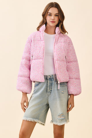 Beyond The Fields Puffer Jacket • Pink