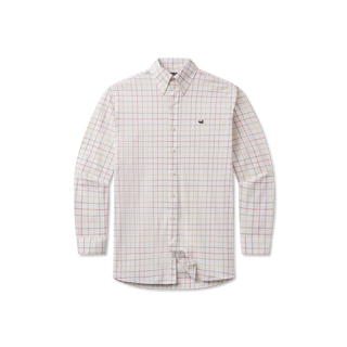 Lockhart Windowpane Performance Dress Shirt • Burnt Taupe • White