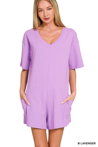 Bella Two-Way Neckline Romper • B Lavender