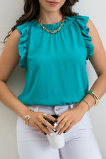 Lucy Woven Top • Emerald