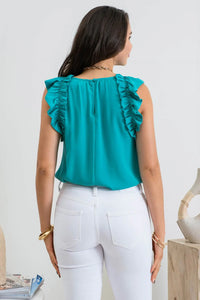 Lucy Woven Top • Emerald