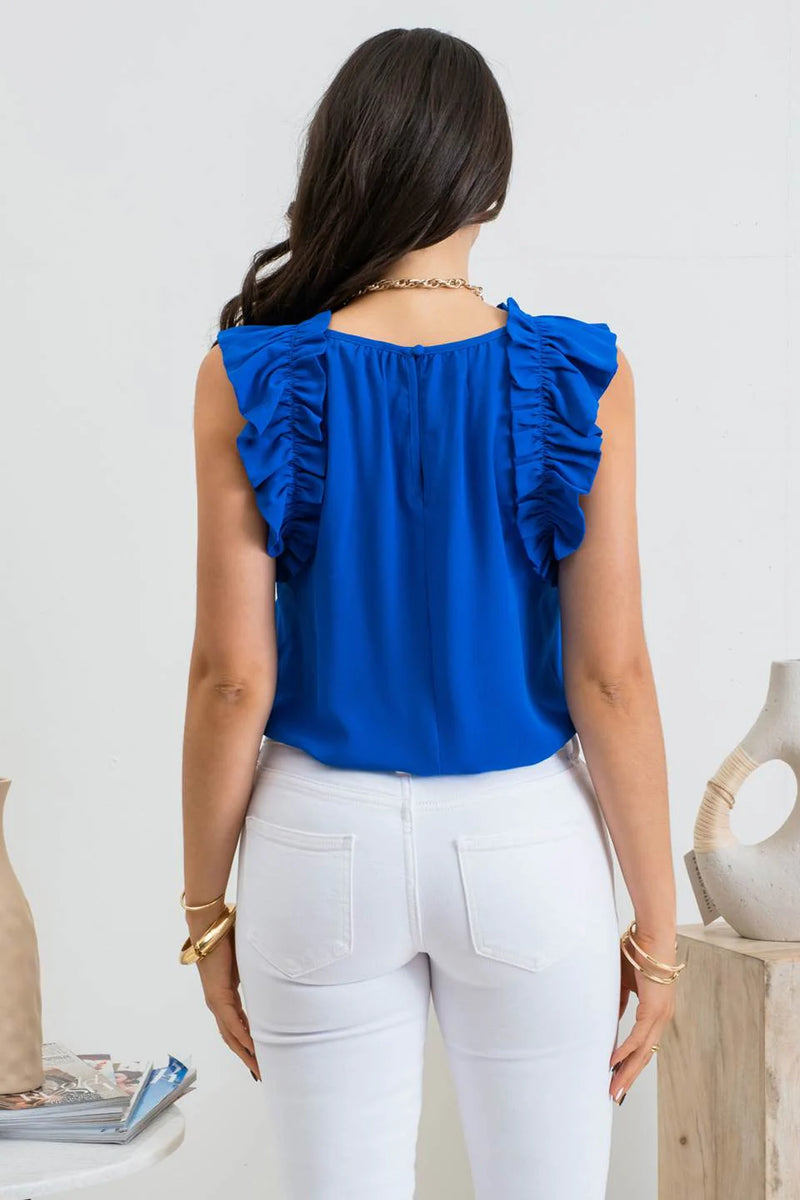 Lucy Woven Top • Royal Blue
