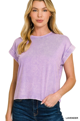 Mavis Washed Cotton Top • Lavender