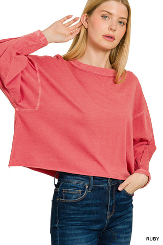 Winnie Oversized Round Neck Top • Pigment Dyed & Enzymed Washed