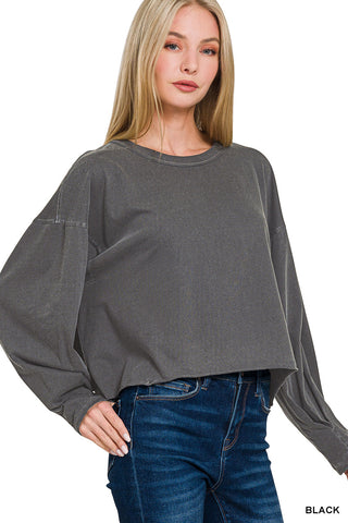 Winnie Oversized Round Neck Top • Pigment Dyed & Enzymed Washed