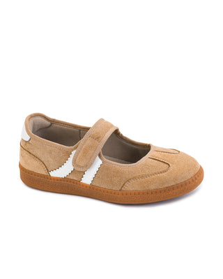 Calm Down Mary Jane Sneaker • Camel Faux Suede