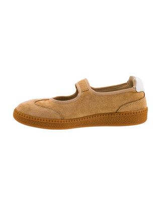 Calm Down Mary Jane Sneaker • Camel Faux Suede