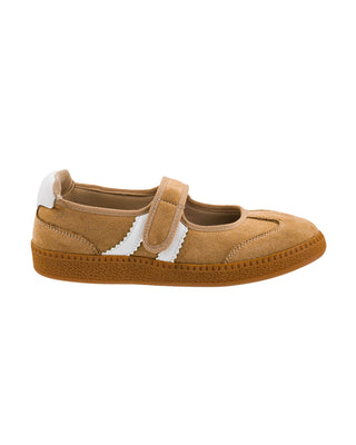Calm Down Mary Jane Sneaker • Camel Faux Suede