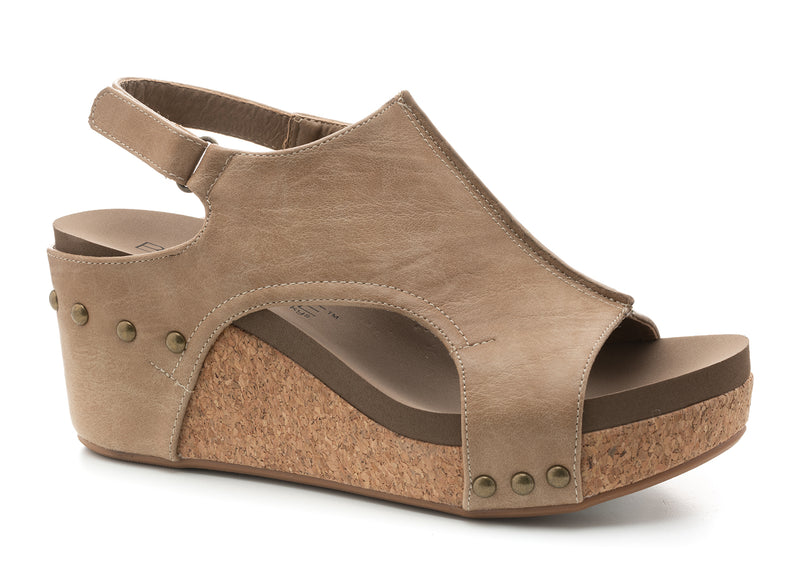Carley Wedge • Taupe Smooth