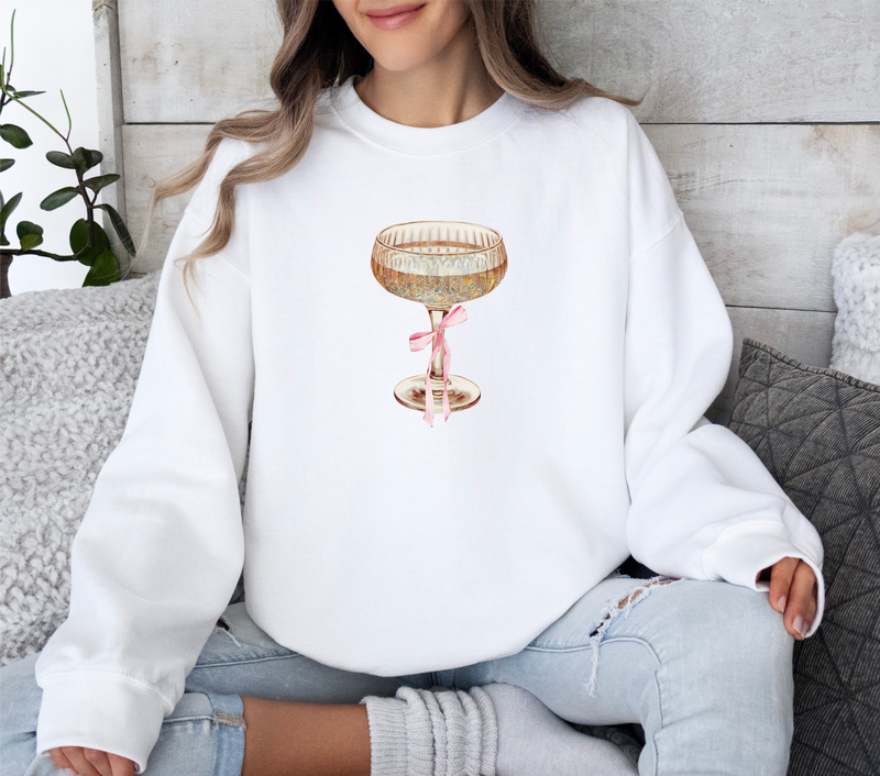 Pour The Champagne  Sweatshirt • White