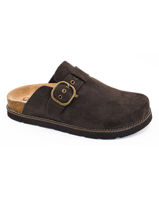 Distracted Slip-On Mule • Chocolate Faux Suede