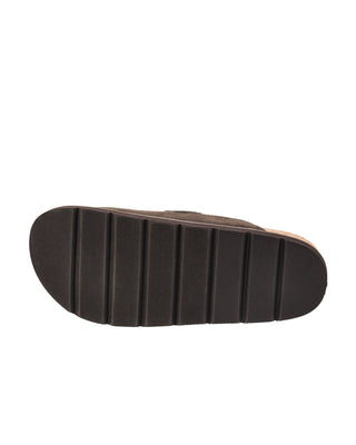 Distracted Slip-On Mule • Chocolate Faux Suede