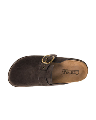 Distracted Slip-On Mule • Chocolate Faux Suede