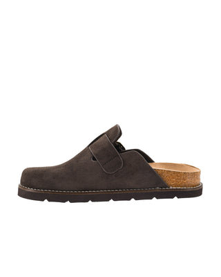 Distracted Slip-On Mule • Chocolate Faux Suede