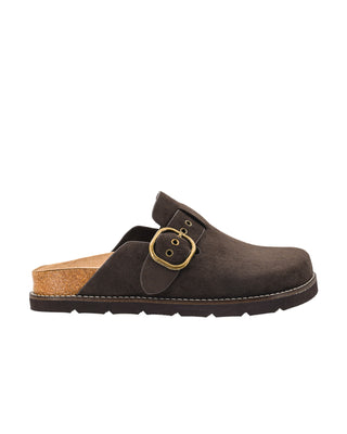 Distracted Slip-On Mule • Chocolate Faux Suede
