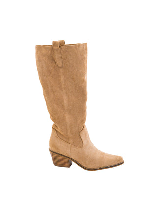 City Slicker Tall Boots • Sand Faux Suede