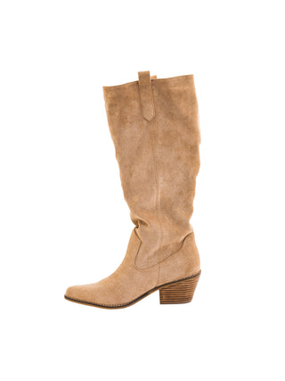 City Slicker Tall Boots • Sand Faux Suede