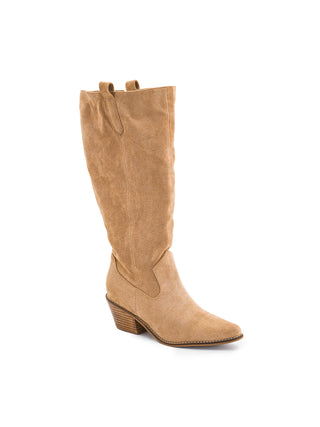 City Slicker Tall Boots • Sand Faux Suede