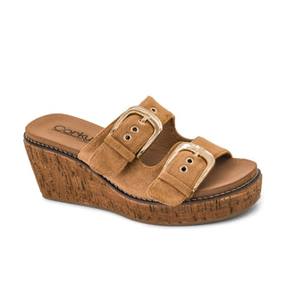 Double Dare Wedge • Tobacco Faux Suede