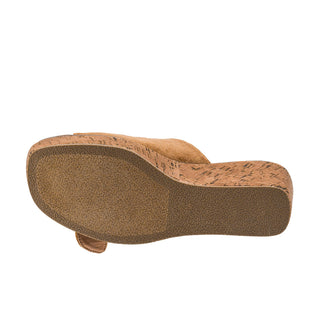 Double Dare Wedge • Tobacco Faux Suede
