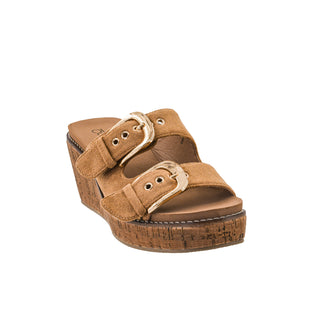 Double Dare Wedge • Tobacco Faux Suede