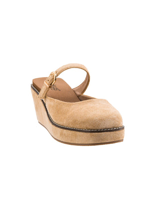 Me Time Wedges • Camel Faux Suede