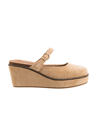Me Time Wedges • Camel Faux Suede