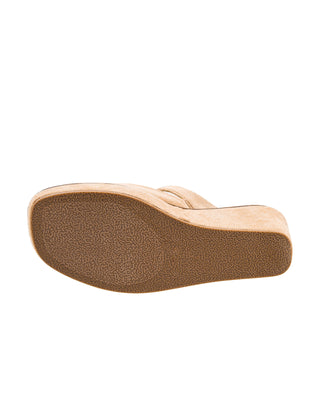Me Time Wedges • Camel Faux Suede
