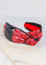 Sanders Sequin Headband • Red/Black