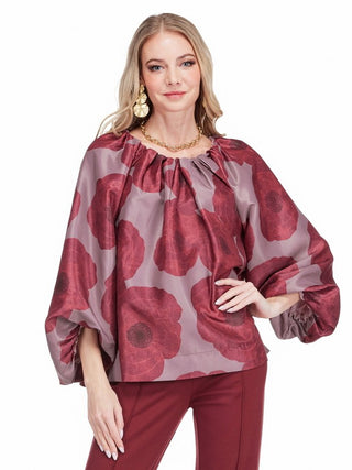 Bishop Sleeve Top • Crimson Poppy