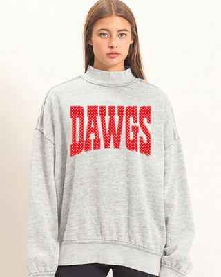DAWGS Polka Dot Mockneck Sweatshirt • Gray