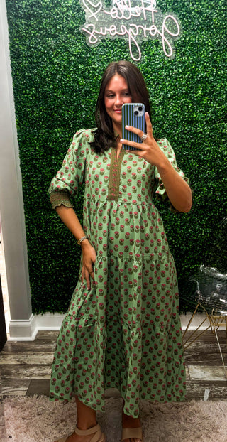 Eleanor Dress | Floral Foulard Vinyard