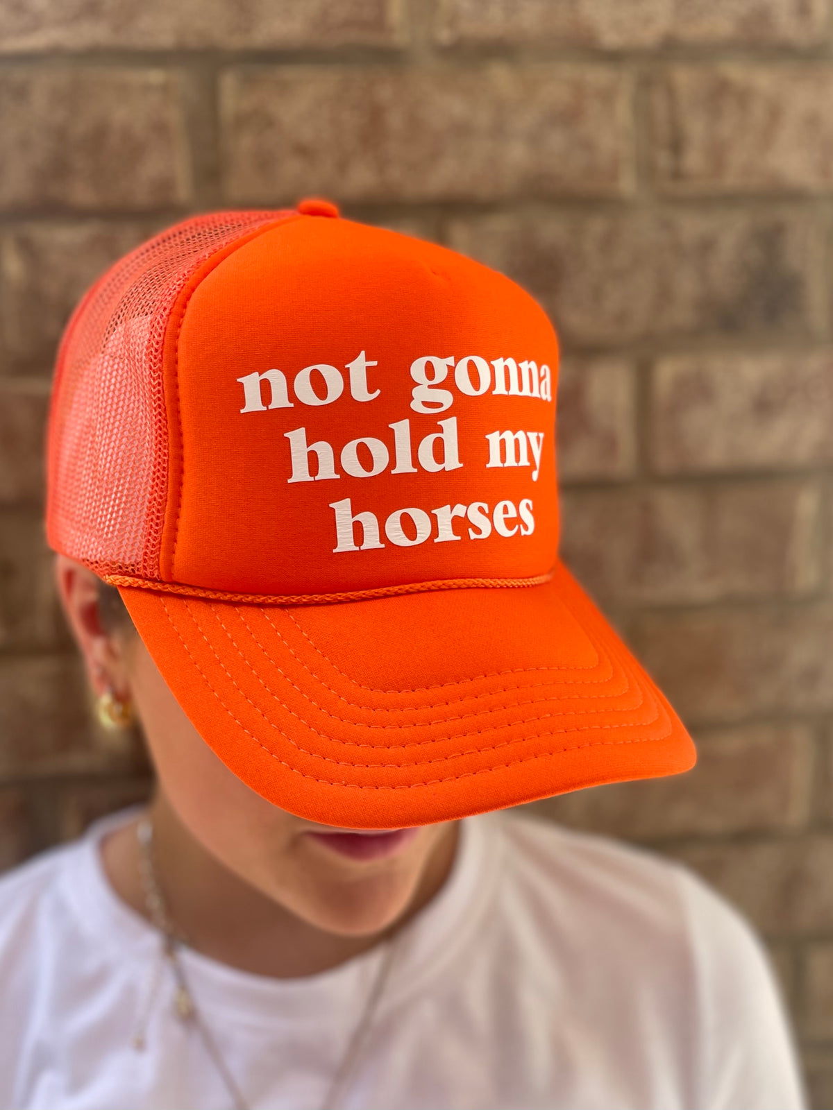 Not Gonna Hold My Horses Puff Hat • Orange