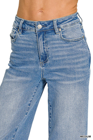 Margo Cropped Wide Leg Jeans • Medium Wash