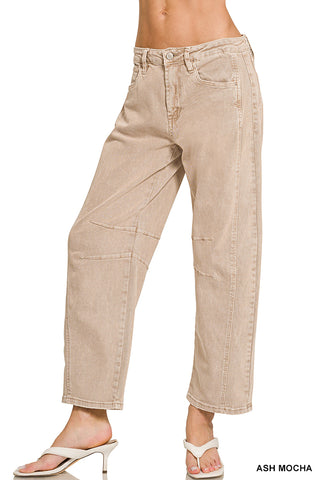 Briar Barrel-Leg Denim Jeans • Ash Mocha