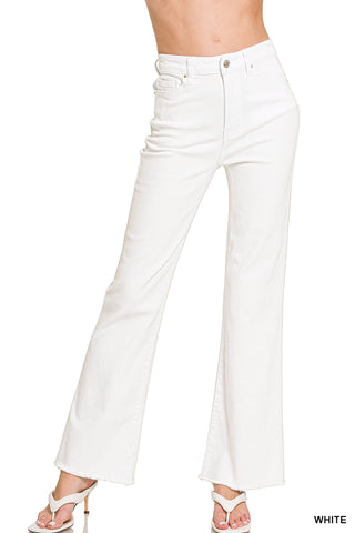 Gia Acid Wash Straight Leg Jeans • White