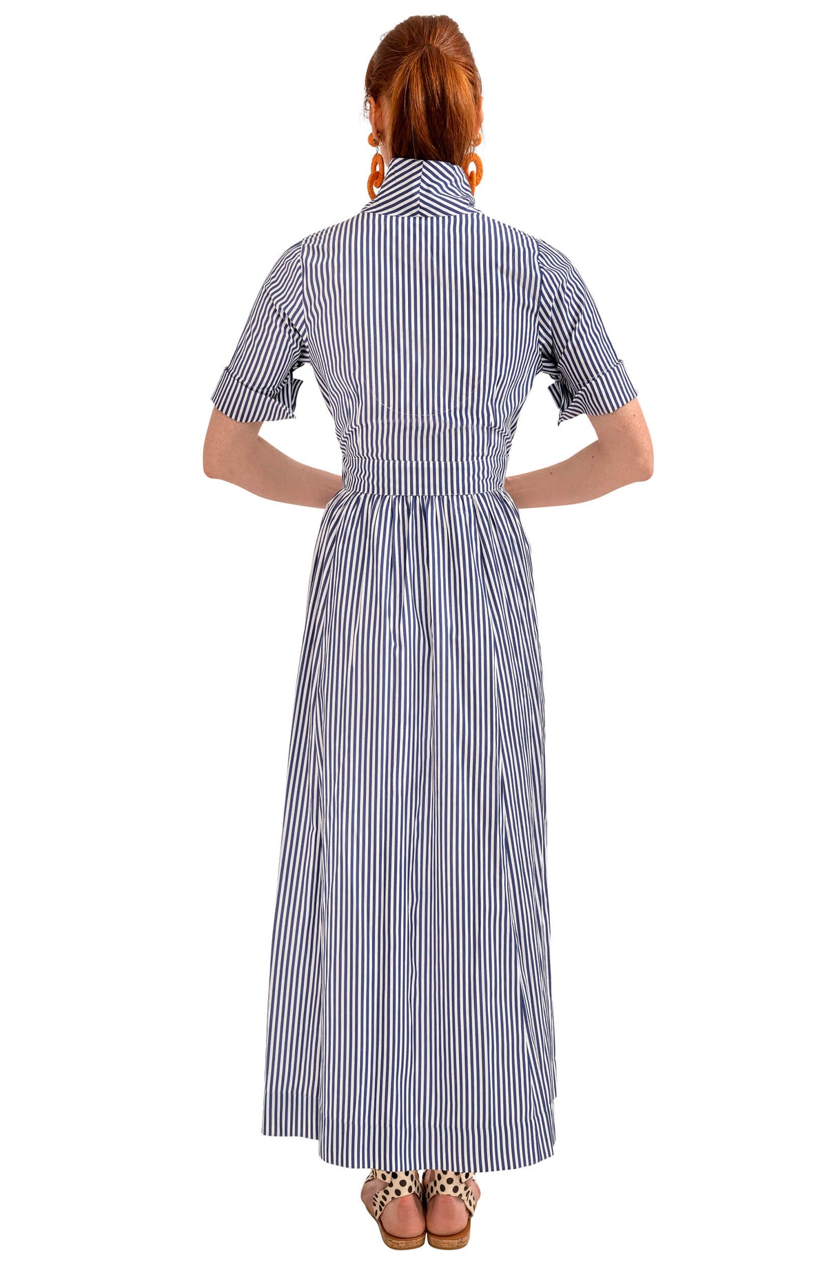 June Dress • Stripe Wash & Wear Navy