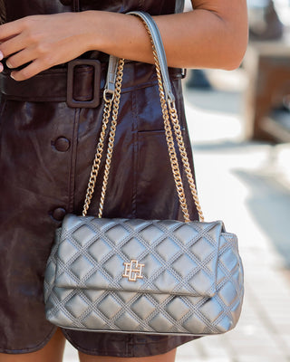 Leigh Quilted Crossbody • Black Pearl DQ