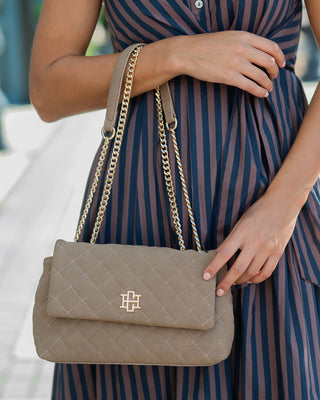 Leigh Quilted Crossbody • Latte S DQ