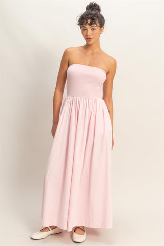 strapless flowy maxi dress Blue Strapless Flowy Maxi Dress Aqua / 8 main image 0